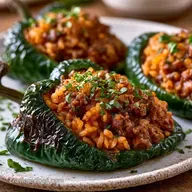 Beef Stuffed Poblanos in 50 Minutes