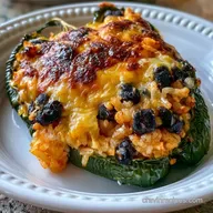 Stuffed Poblanos with Black Beans