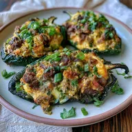 Breakfast Stuffed Poblano Peppers for 4