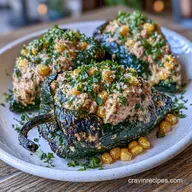 Chicken Stuffed Poblano Peppers: Creamy