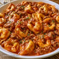Ground Beef Tortellini in 20 Minutes