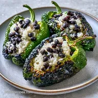 Rice Bean Poblanos for 6 Servings