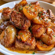 Slow Cooker Steak and Onions for 4