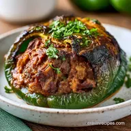 Smoked Poblano Peppers with Brisket