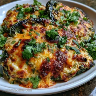 Baked Chiles Rellenos with Cream Cheese Recipe Card