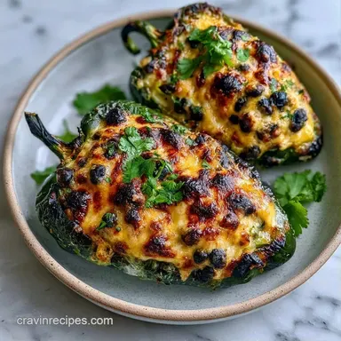 Baked Vegetarian Chiles Rellenos Recipe Card