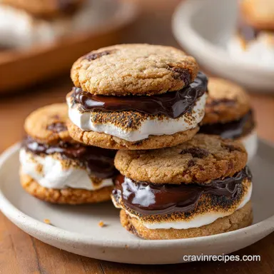 Smores Cookies with Gooey Marshmallow Centers Recipe Card