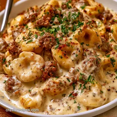 Beef Tortellini Alfredo in 25 Minutes