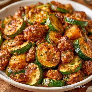 Beef Zucchini Casserole for 6 Servings Recipe Card