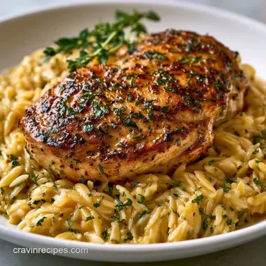 Boursin Chicken Orzo: One-Pan Bake Recipe Card