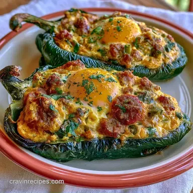 Breakfast Stuffed Poblano Peppers for 4 Recipe Card
