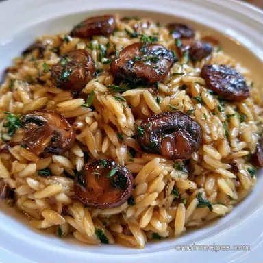 Brown Butter Mushroom Orzo in 30 Minutes Recipe Card