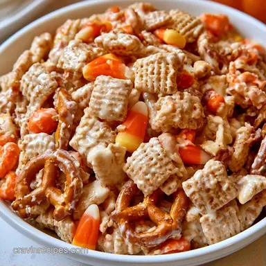 Candy Corn Chex Mix in 40 Minutes Recipe Card