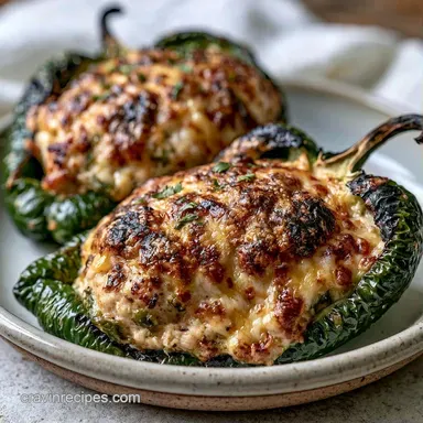 Stuffed Poblanos in 30 Minutes Recipe Card