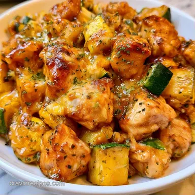 Chicken Squash Zucchini Bake One-Pan Recipe Card