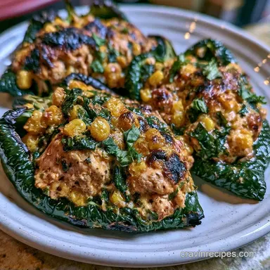 Chicken Stuffed Poblano Peppers: Creamy Recipe Card