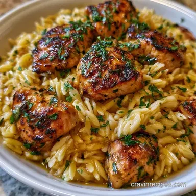 Creamy Chicken Orzo Pasta in 30 Minutes Recipe Card