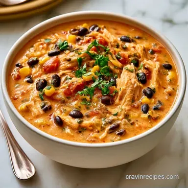 Crockpot Creamy Chicken Taco Soup: Rich Recipe Card