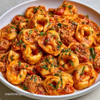 Crockpot Tortellini with Italian Sausage Recipe Card