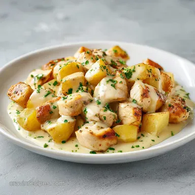 Cheesy Garlic Chicken and Potatoes for 4