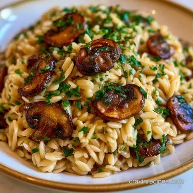 Creamy Garlic Mushroom Orzo in 25 Minutes Recipe Card