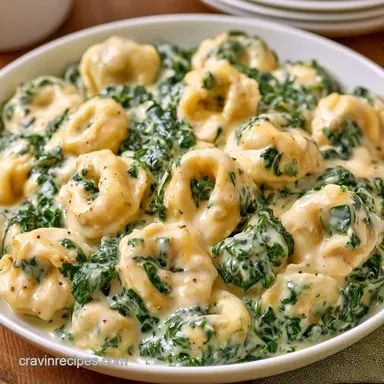 Creamy Spinach Tortellini in 30 Minutes Recipe Card