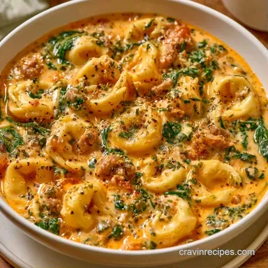 Recipe Tortellini Soup with Sausage Recipe Card