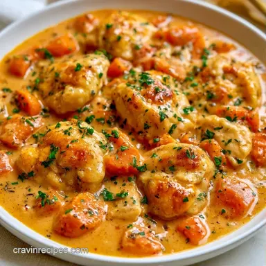 Slow-Cooked Chicken and Dumplings Recipe Card