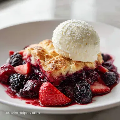 Berry Cobbler Recipe for 8 Servings with Golden Sugar Crust