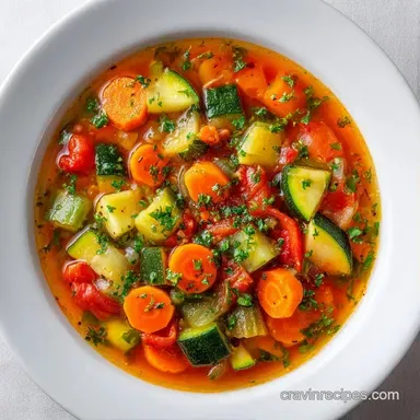 Easy Diet Vegetable Soup in 40 Minutes Recipe Card