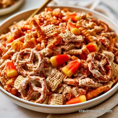 Halloween Chex Mix with White Chocolate Recipe Card