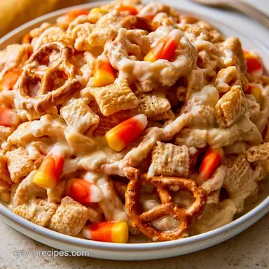Halloween White Chocolate Chex Mix in 25 Min