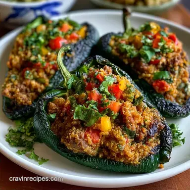 Easy Beef Stuffed Poblanos