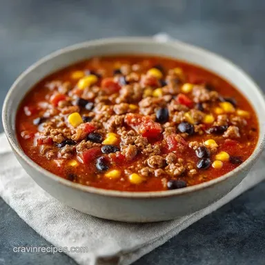 High Protein Taco Soup in 30 Minutes Recipe Card
