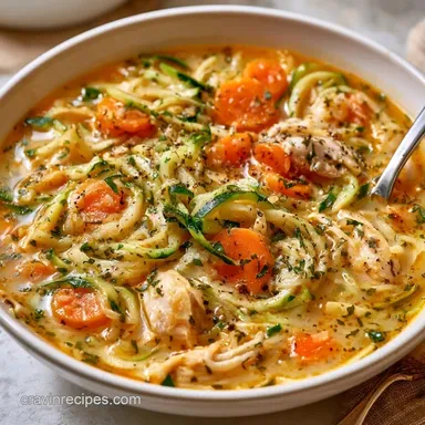 Keto Zucchini Chicken Soup in 30 Min Recipe Card