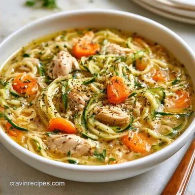 Keto Zucchini Chicken Soup in 30 Min