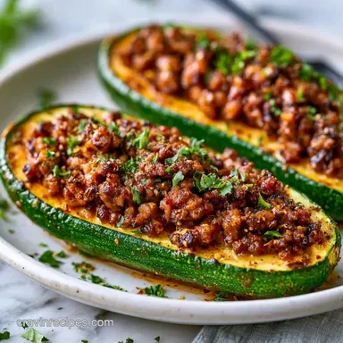 Keto Zucchini Taco Boats for 6 Servings Recipe Card