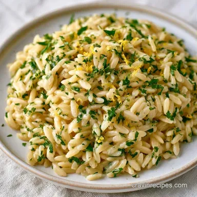 Lemon Herb Orzo for 4 Servings: Tender Recipe Card
