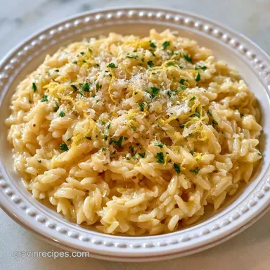 Lemon Parmesan Orzo in 20 Minutes Recipe Card