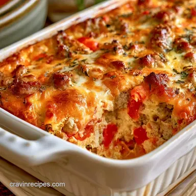 Turkey Breakfast Casserole for 8 Recipe Card