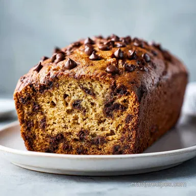 Chocolate Chip Banana Bread with Greek Yogurt Recipe Card