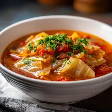 Cabbage Roll Soup with Ground Beef in 40 Minutes Recipe Card