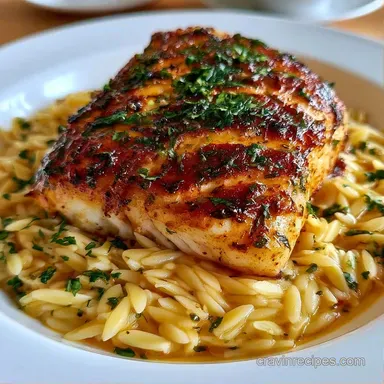 One-Pot Cod Orzo for 4 Servings Recipe Card