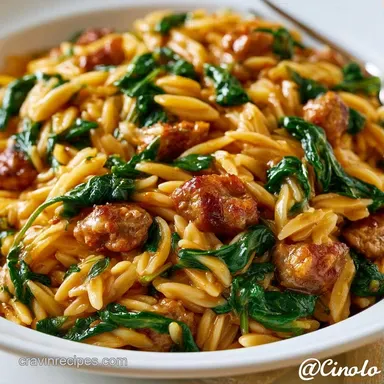 One-Pot Italian Orzo with Sausage Recipe Card