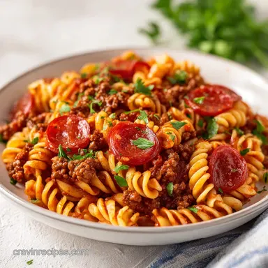 Pizza Pasta Casserole with Ground Beef