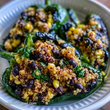 Stuffed Poblano Peppers with Quinoa