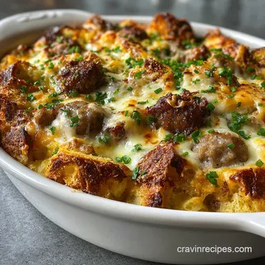 Make Ahead Sausage Breakfast Casserole for 10 Recipe Card