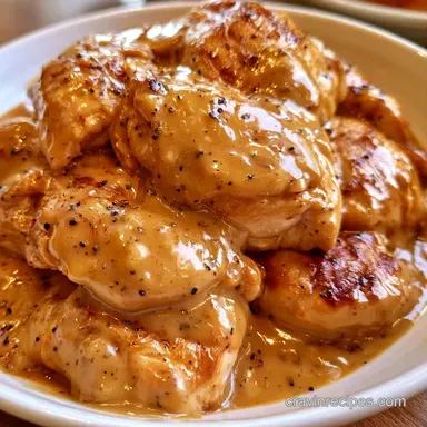 Slow Cooker Chicken Gravy with Thighs Recipe Card