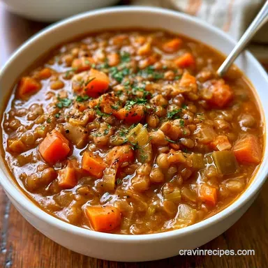 Slow Cooker Lentil Stew for 6 Servings