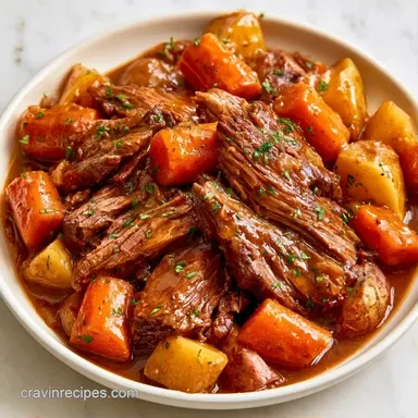 Slow Cooker Pot Roast for 6 Servings Recipe Card